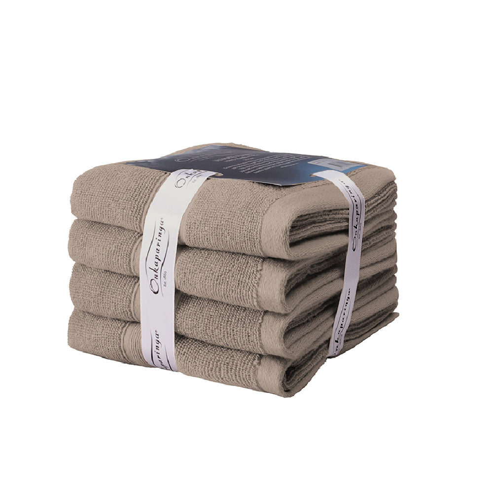 Onkaparinga Ultimate Alanya Turkish Cotton Hand Towel 550Gsm Highly Absorbant Almond (4 Pack) — image 2