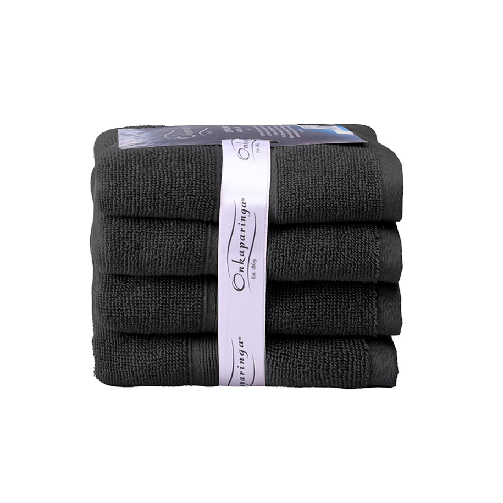 Onkaparinga Ultimate Alanya Turkish Cotton Hand Towel 550Gsm Highly Absorbant Castlerock (4 Pack)