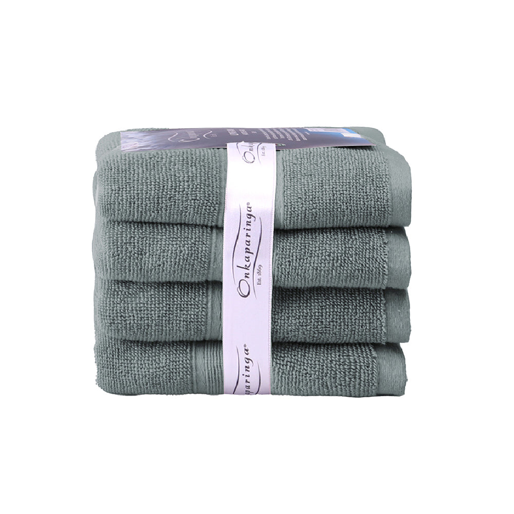 Onkaparinga Ultimate Alanya Turkish Cotton Hand Towel 550Gsm Highly Absorbant Slate (4 Pack)