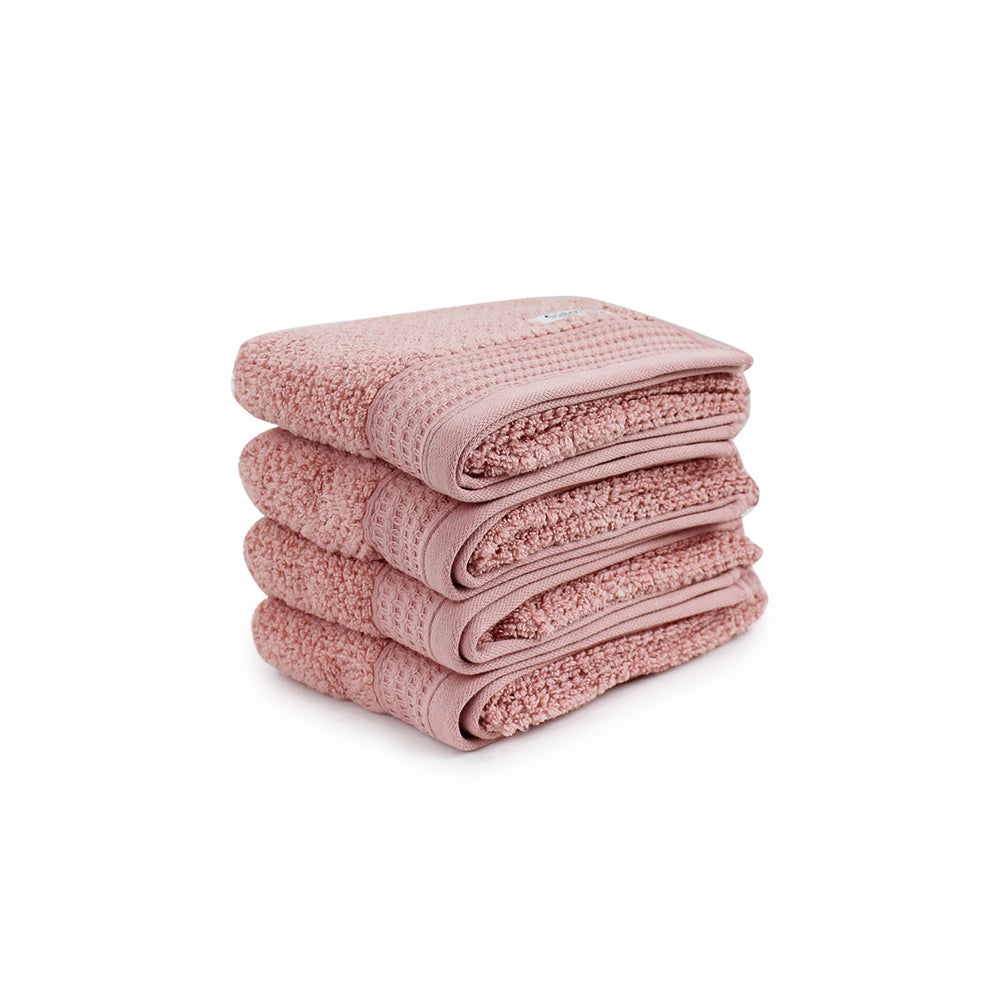 Onkaparinga 45x65cm Cotton Avalon Bathroom Hand Towels 550GSM Dusty Primrose (4 Pieces)