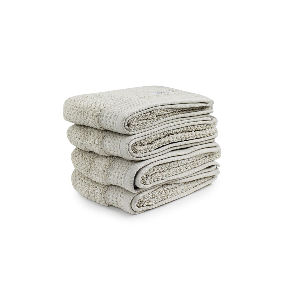 Onkaparinga 45x65cm Cotton Avalon Bathroom Hand Towels Set 550GSM Soft Sand (4 Pieces)