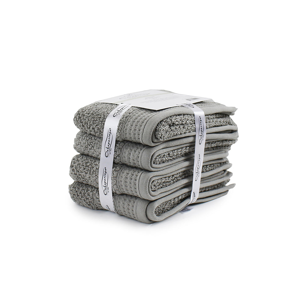 Onkaparinga 45x65cm Cotton Avalon Bathroom Hand Towels 550GSM Warm Silver (4 Pieces) — image 2
