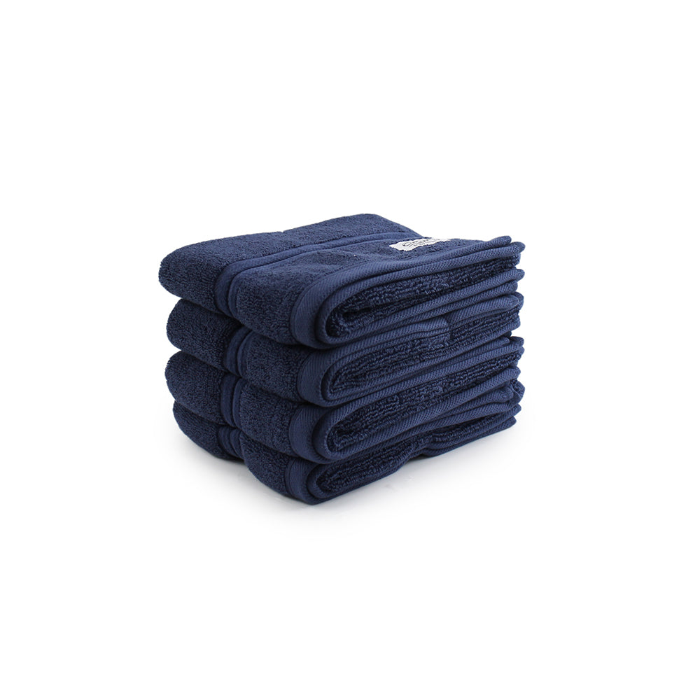 Onkaparinga 45x65cm Cotton Flinders Bathroom Hand Towels Set 600GSM Denim (4 Pieces)