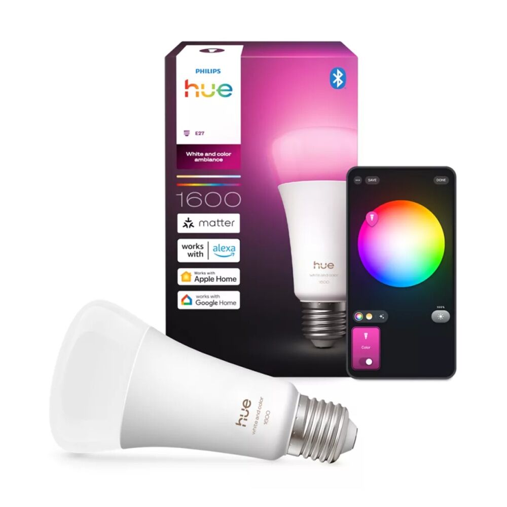 Philips Hue White/Colour Ambience 1600lm A67 B22 Smart LED Lightbulb 15W — image 4