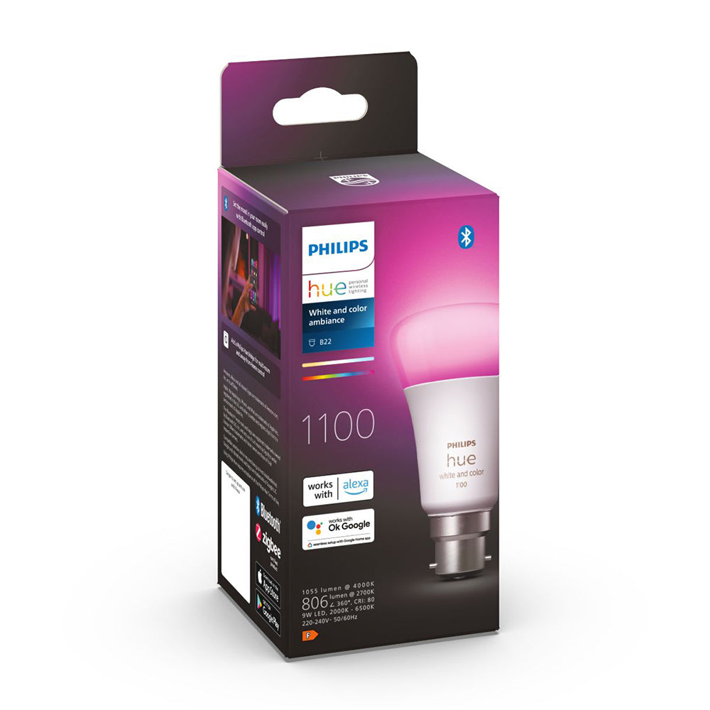 Philips Hue White/Colour Ambiance Light Globes/Bulbs 11W A60 B22 w /Bluetooth — image 2
