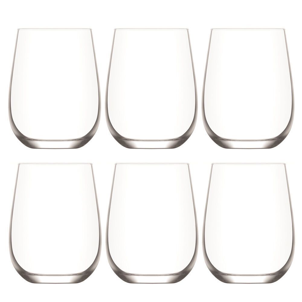 Artcraft 6pc Artcraft Modern Hugo Stemless Glass Tumbler Drinkware 475ml Clear (2 Pack) — image 2