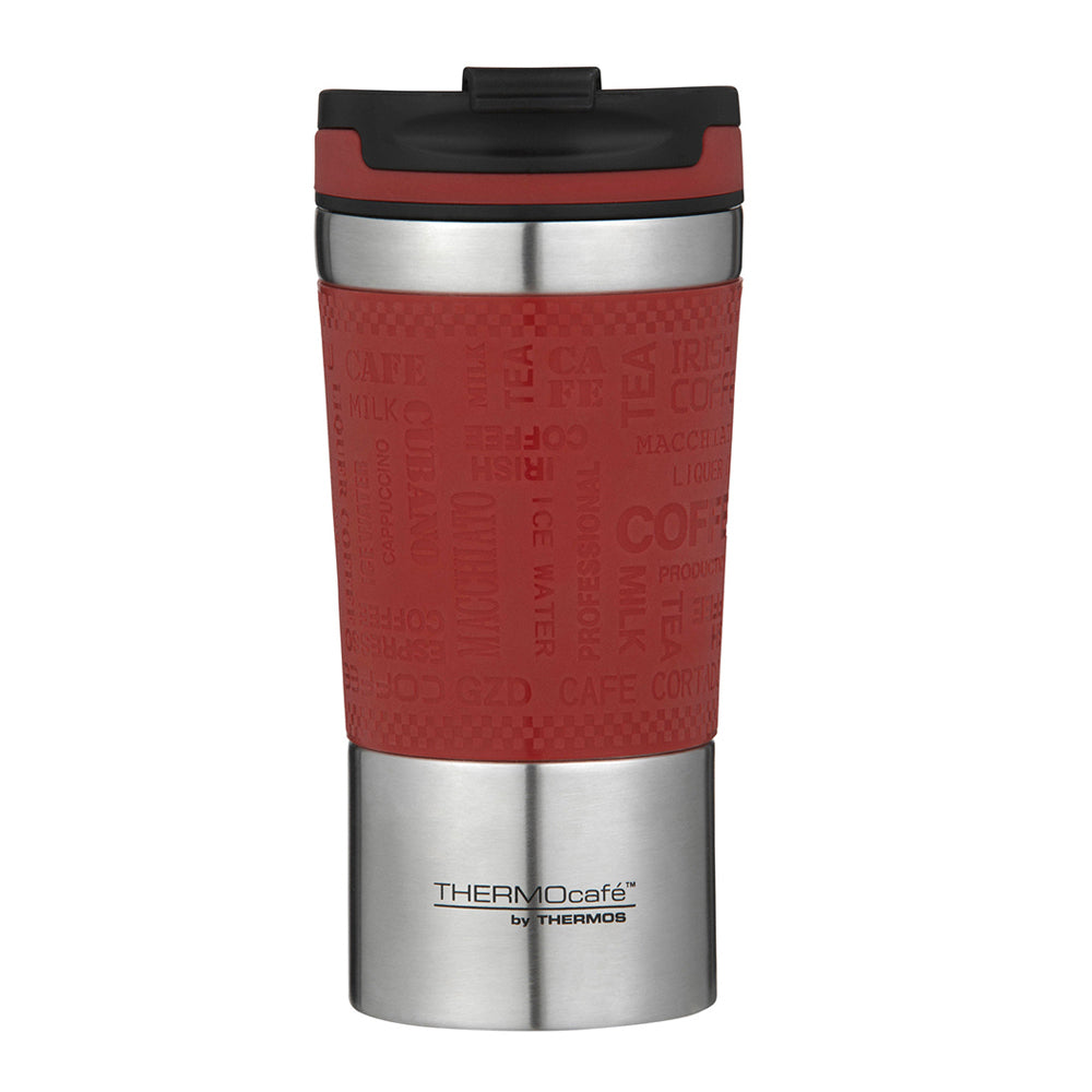 Thermocafe Vacuum Insulated Stainless Steel Durable Travel Cup Dark Red 350ml