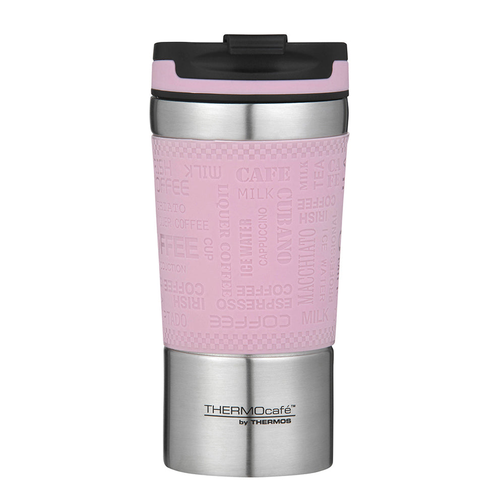 Thermocafe Vacuum Insulated Stainless Steel Durable Travel Cup Pink 350ml
