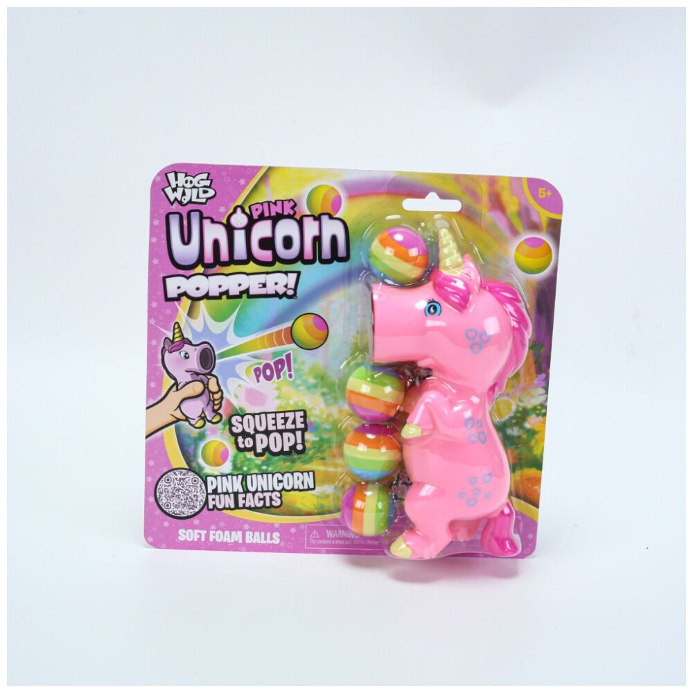 Hog Wild Unicorn Pink Popper Ball Shooter Soft Foam Indoor/Outdoor Fun Toy — image 2
