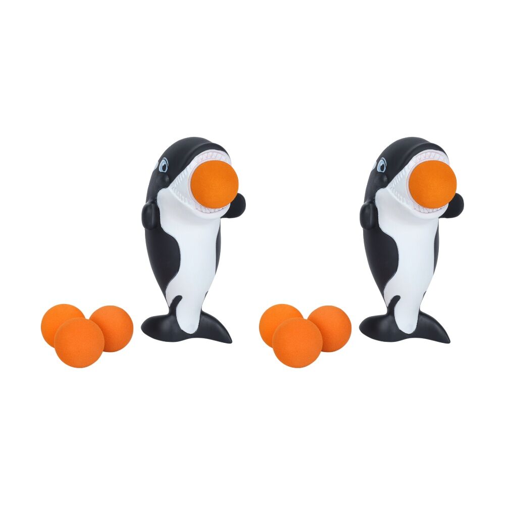 Hog Wild Orca Whale Popper Soft Foam Ball Shooter Indoor/Outdoor Fun Toy (2 Pack)