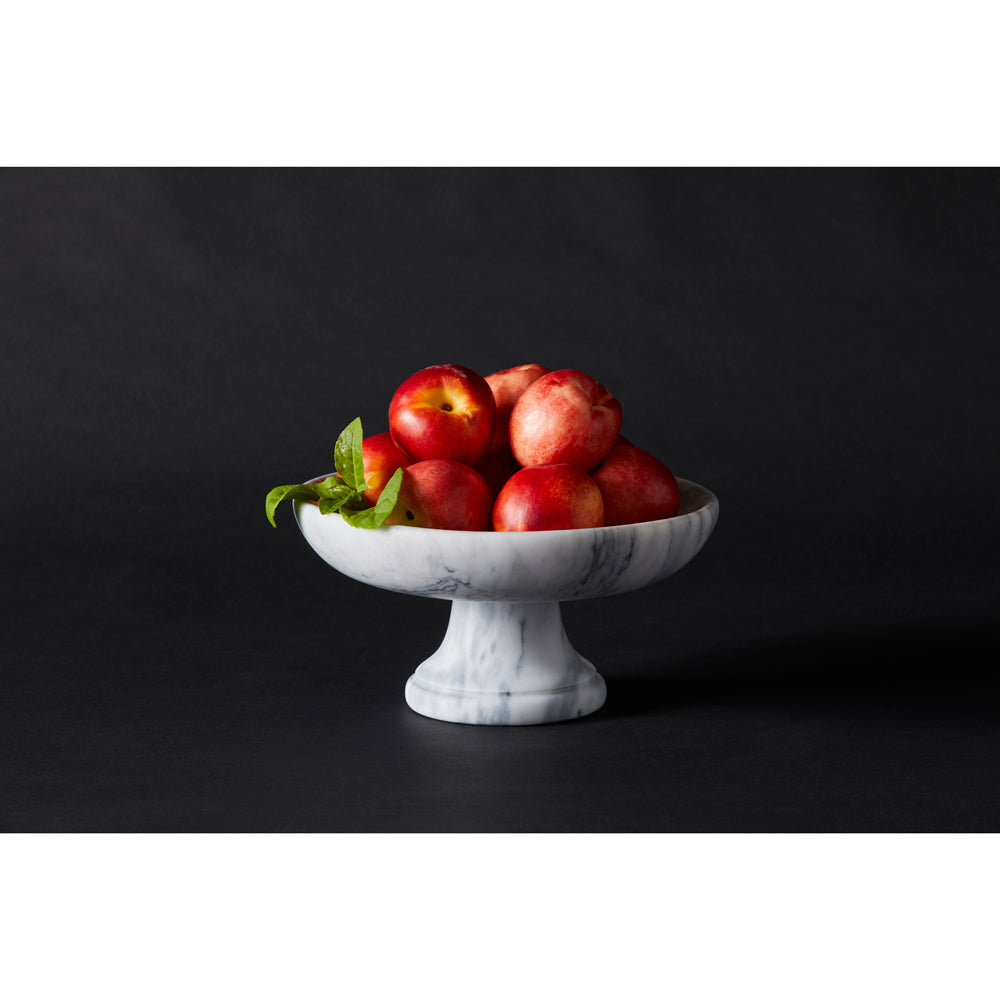 Davis & Waddell Nuvolo Marble Fruit Bowl Storage w/ Stand 25x13cm Round Grey — image 2