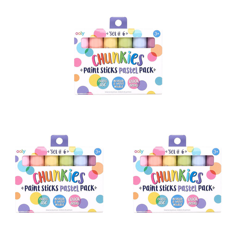 Ooly 6pc Ooly Pastels Chunkie Paint Stick Art Colouring Stationery Set Kids 3y+ (3 Pack)