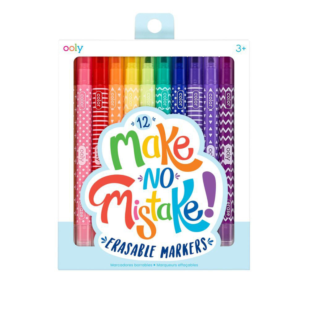 Ooly Make No Mistake Erasable Markers Colouring/Drawing Stationery 3y+ (12 Pieces)