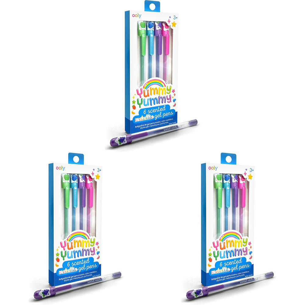 Ooly 6pc Ooly Yummy Scented Metallic Gel Pens Kids Writing/Drawing Stationery 3y+ (3 Pack)