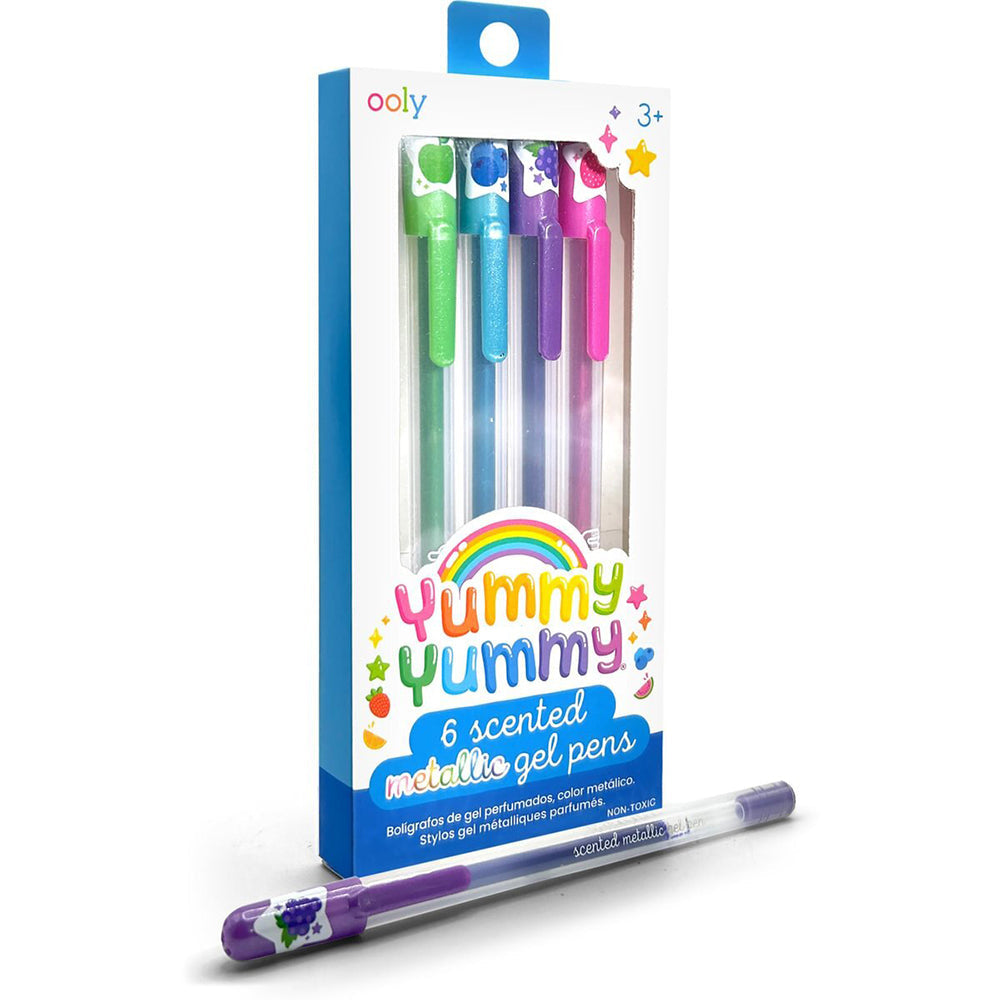 Ooly Yummy Scented Metallic Gel Pens Kids Writing/Drawing Stationery 3y+ (6 Pieces)