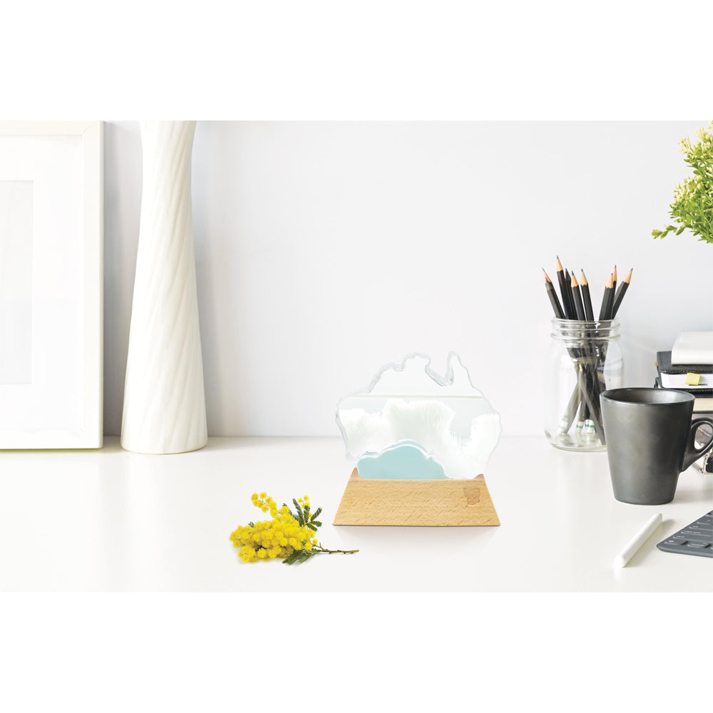 IS Gift The Australian Collection Australia Shaped/Themed Weather Station w/Wood Base — image 2
