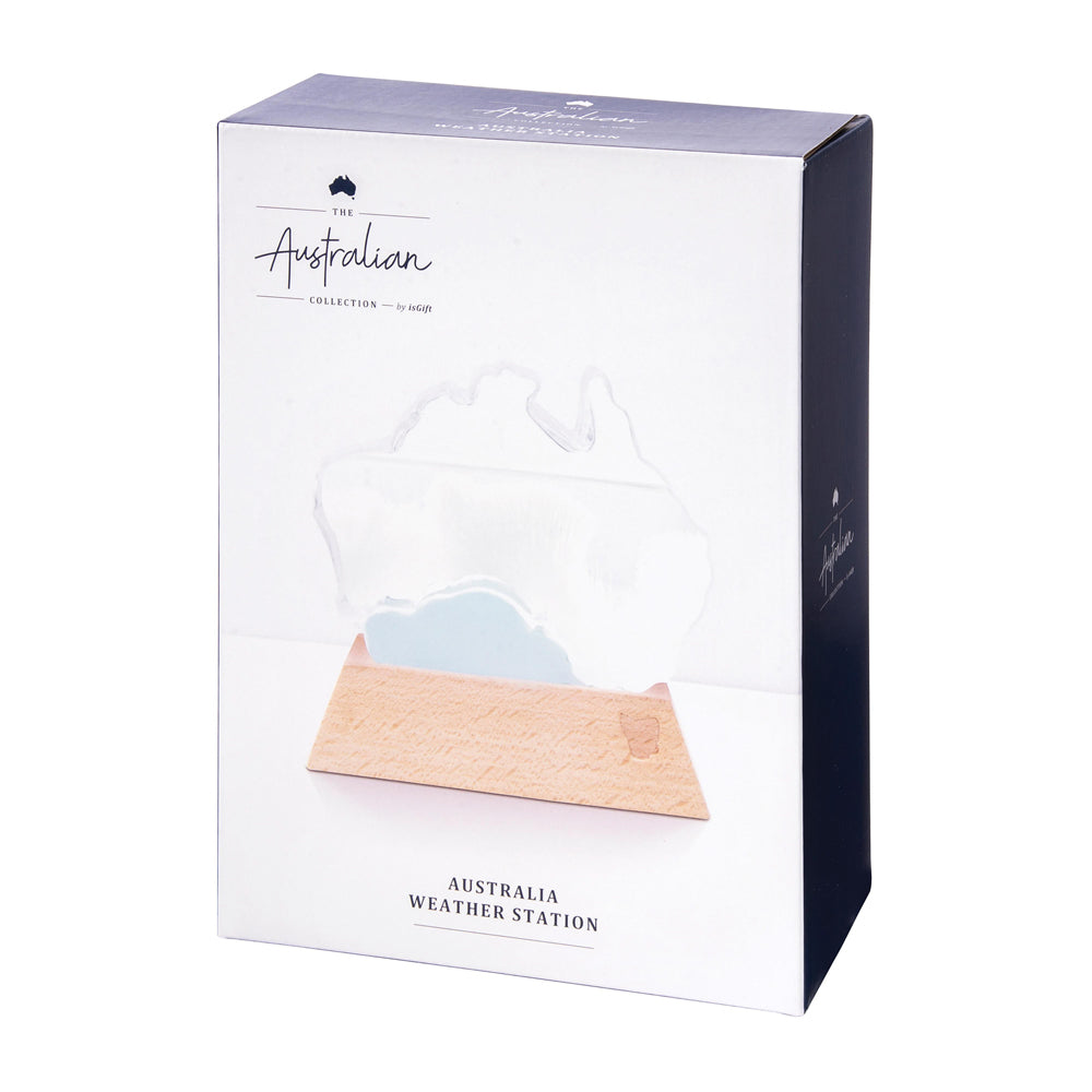 IS Gift The Australian Collection Australia Shaped/Themed Weather Station w/Wood Base — image 4