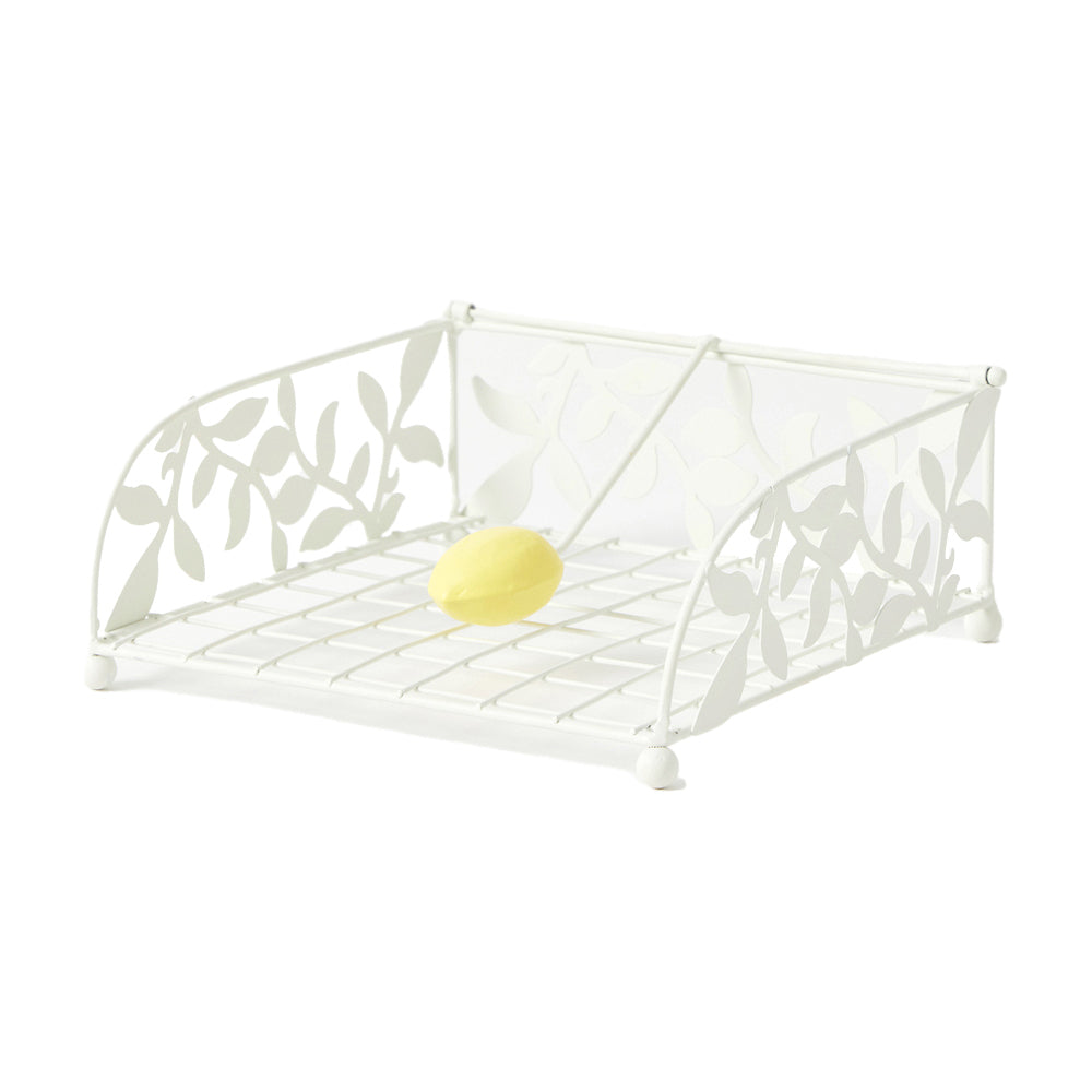 Pilbeam Living Metal Limetta Napkin/Tissue Holder Home/Kitchen Decor White/Lemon