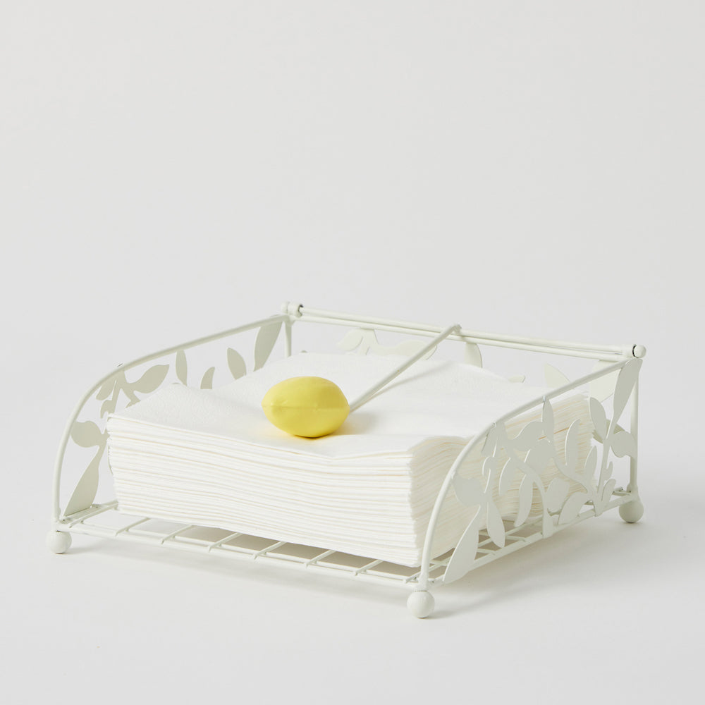 Pilbeam Living Metal Limetta Napkin/Tissue Holder Home/Kitchen Decor White/Lemon — image 3