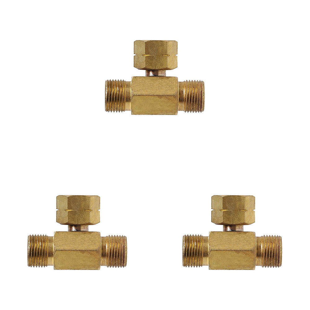 Companion Brass 3/8" LH to Dual 3/8" LH Double Camping Gas Adaptor/Fitting (3 Pack)