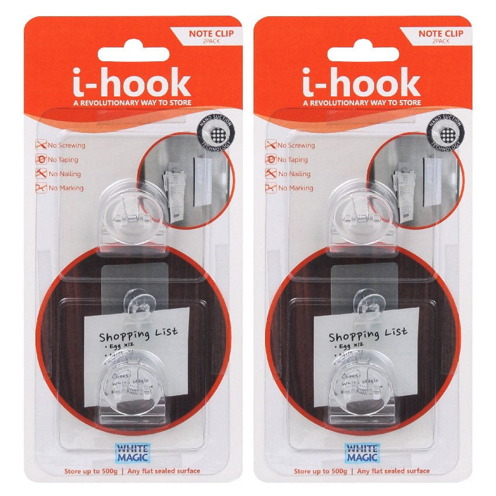 I-Hook 2pc I-Hook Multi-Surface Adhesive 6.8cm Note Clip/Holder (2 Pack)