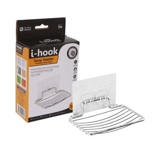I-Hook 13cm Stainless Steel Soap Holder Storage Bathroom Home Organiser Silver
