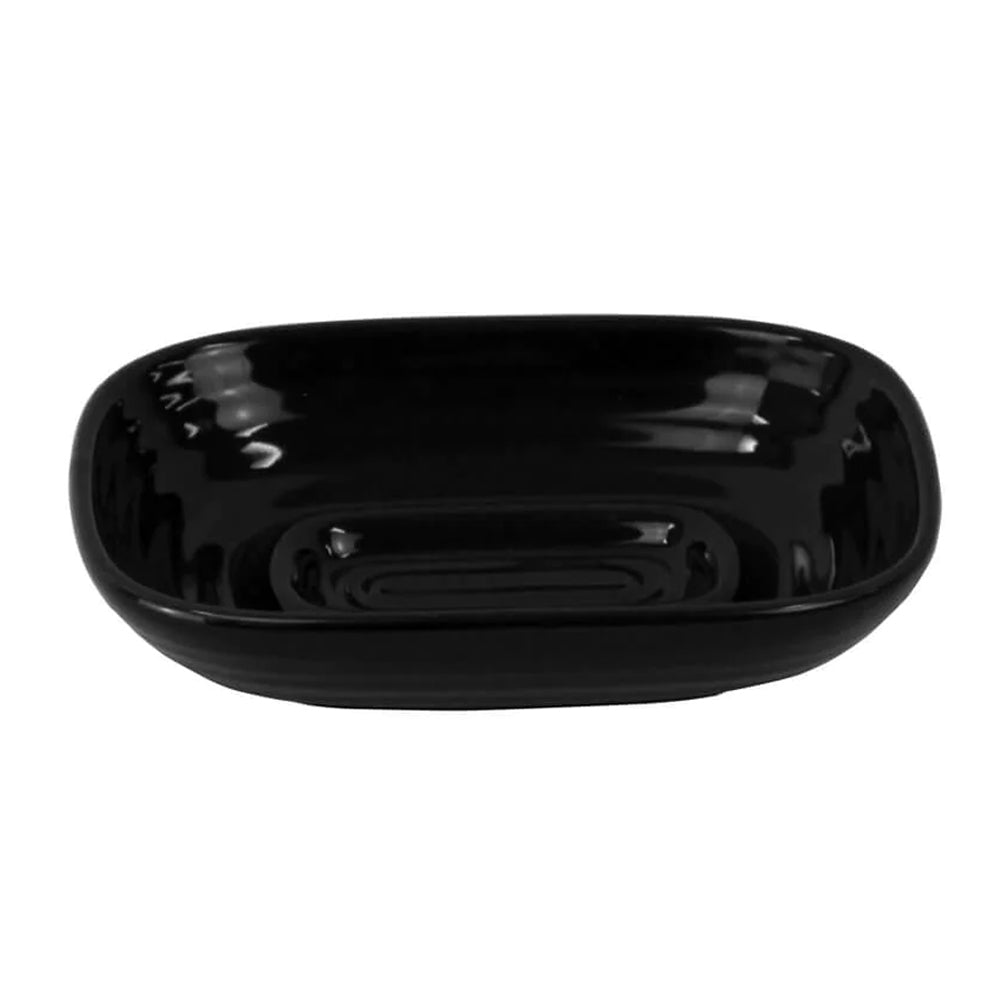 Butlers Hush Gloss Ceramic Kitchen/Bathroom Soap Bar Dish/Rack Black 13x3cm — image 2