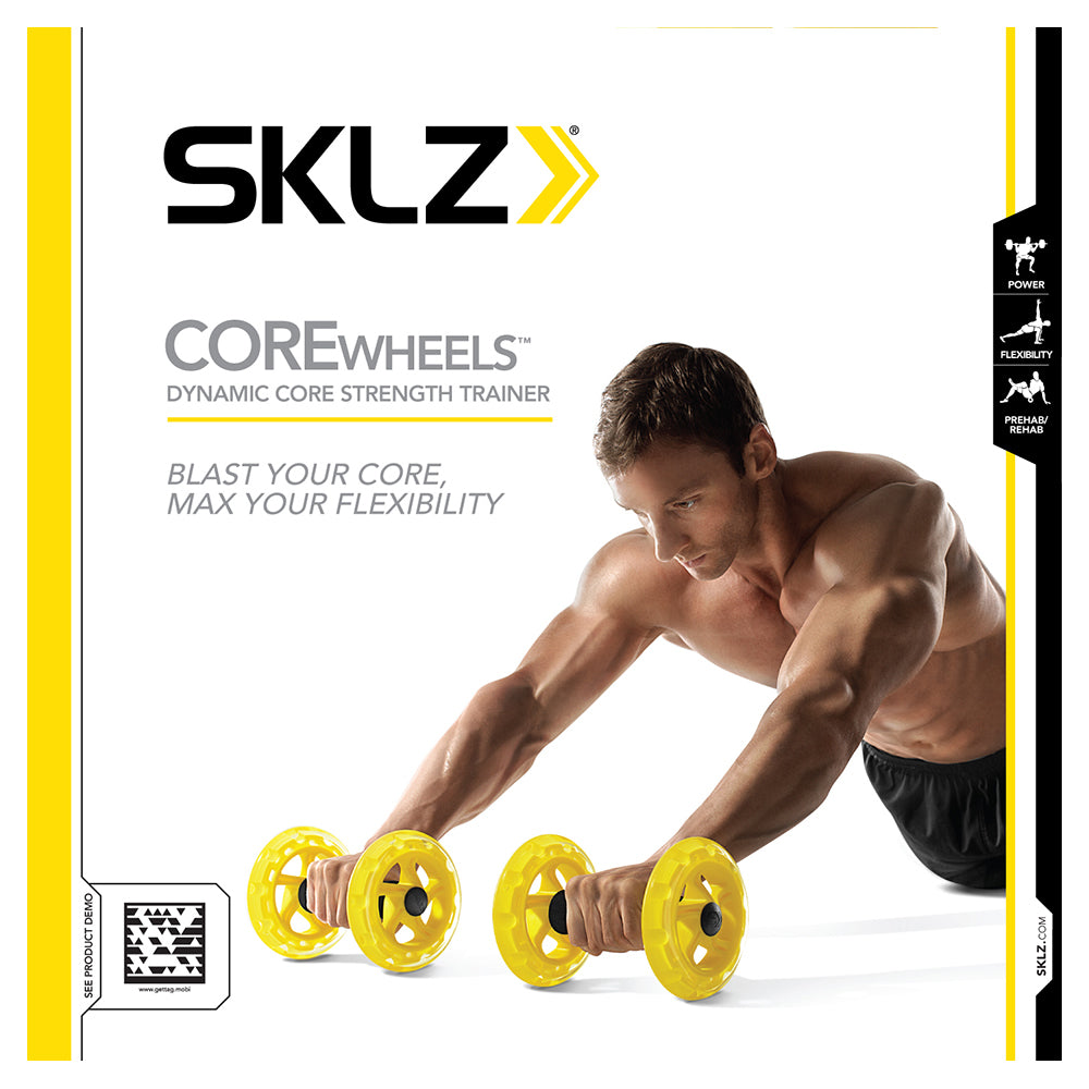 Sklz 24.13cm Rolling COREwheels Abdominal Full Body Strength Training Yellow (2 Pieces) — image 2