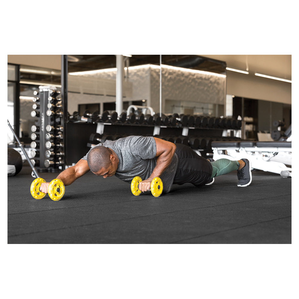 Sklz 24.13cm Rolling COREwheels Abdominal Full Body Strength Training Yellow (2 Pieces) — image 3
