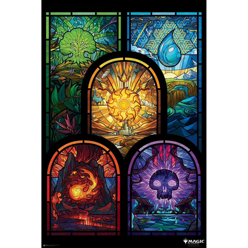 Magic the Gathering Stained Glass Poster Room Wall Decor Display 91x61cm