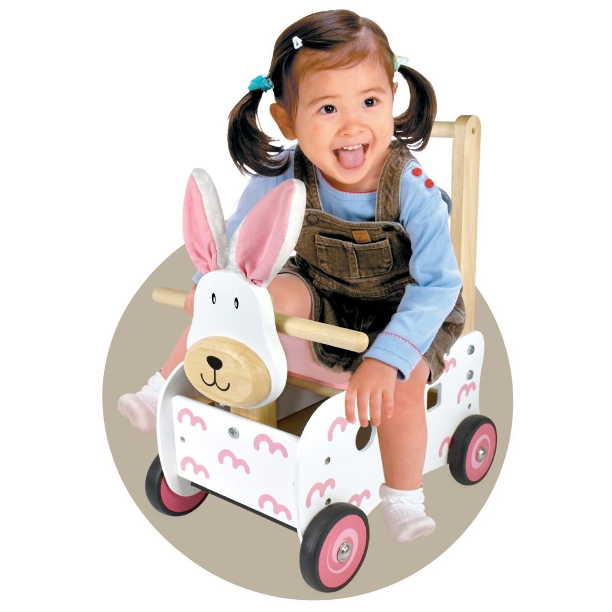 IM Toy 45cm Wood Walk & Ride Bunny Sorter Kids/Children Fun Ride-On Toy 12m+