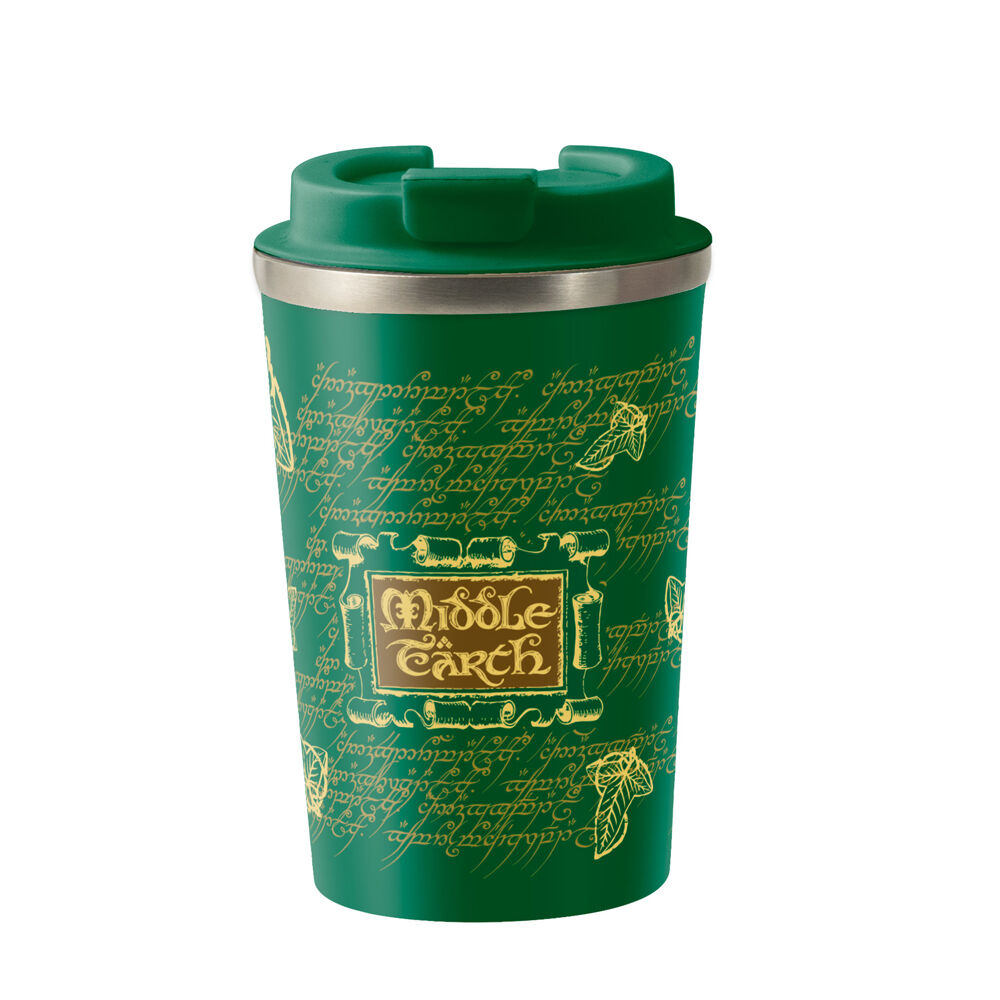Lord of the Rings 350mL Green Middle Earth Insulated Metal Travel Drinking Mug