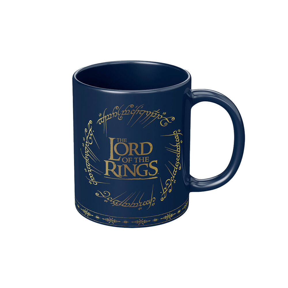 Lord of the Rings The Lord Of Rings Logo Coloured Coffee Mug Blue and Yellow