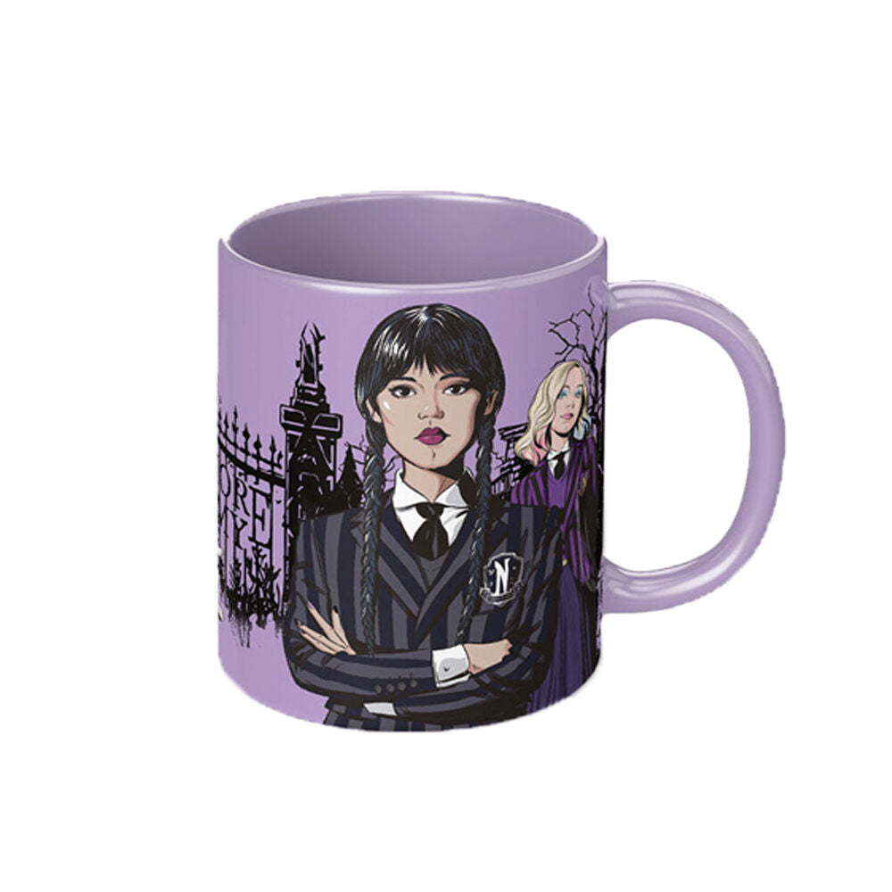 Wednesday Purple Nevermore Academy Characters Coloured Coffee Mug
