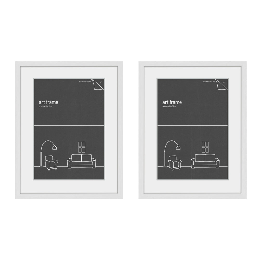 Frames & Hangers 29x37cm Pickture Poster Frame White With Double Mat (2 Pack)