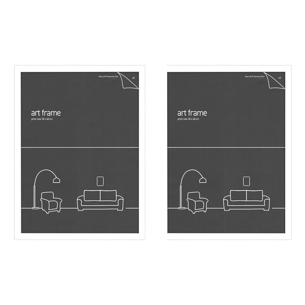 Frames & Hangers Wall Hanging Sleek 30x40cm Picture Poster Frame White (2 Pack)
