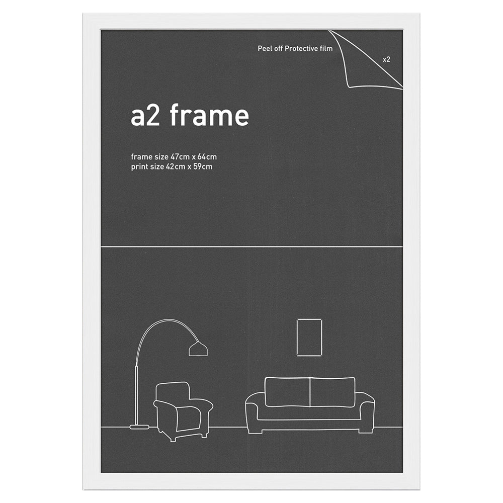 Frames & Hangers Wall Hanging Sleek A2 Picture Print Art Frame Home Decor — White