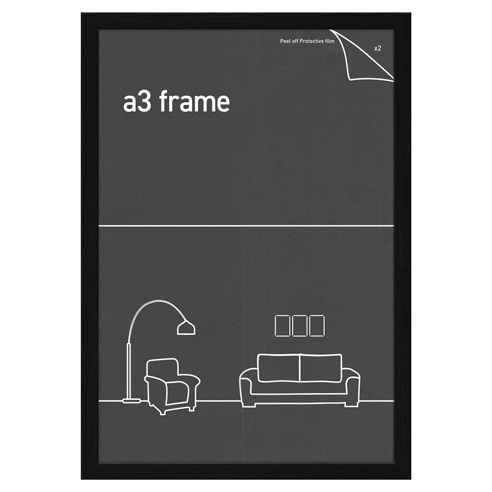 Frames & Hangers Wall Hanging Sleek Picture Print Art Frame 28x40Cm A3 — Black