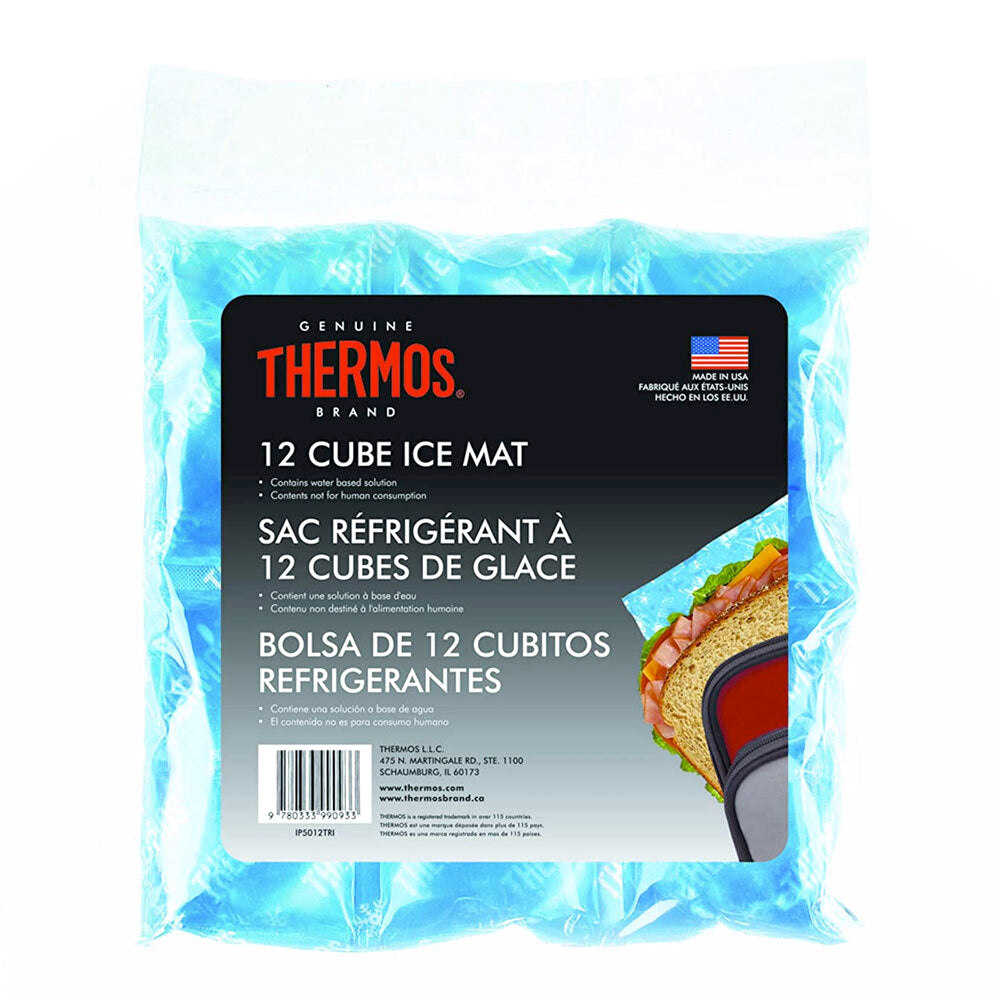 Thermos 12 Cube Ice Mat/Mold Reusable Chiller Mould Purified Water Cubes Blue