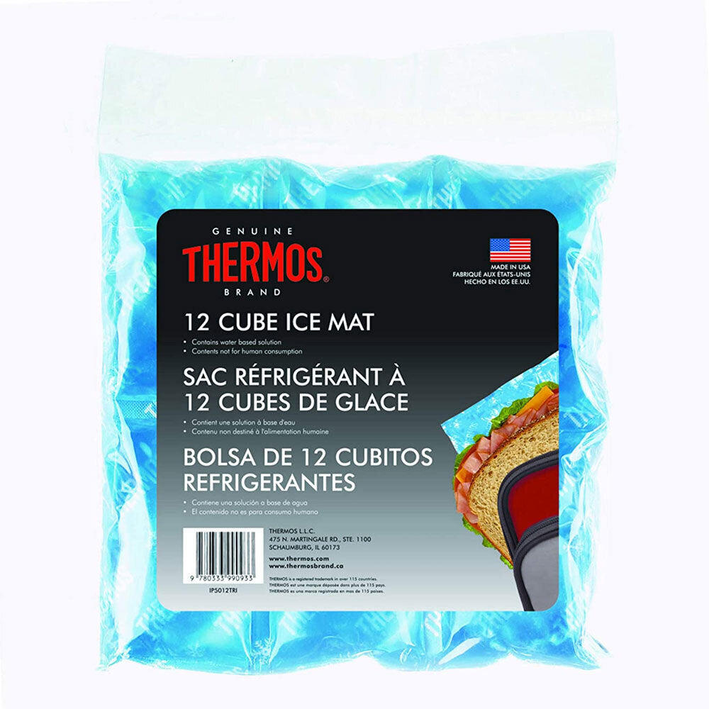Thermos 12 Cube Ice Mat/Mold Reusable Chiller Mould Purified Water Cubes BL (10 Pack)