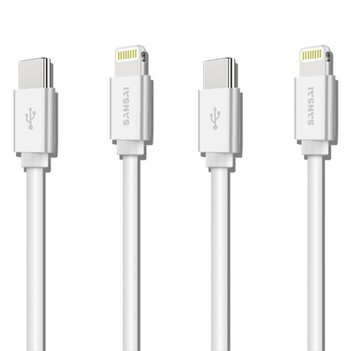 Sansai 1.2m USB-C to 8 Pin Charging/Data Sync Cable for iPhone 12 Pro Max (2 Pack)