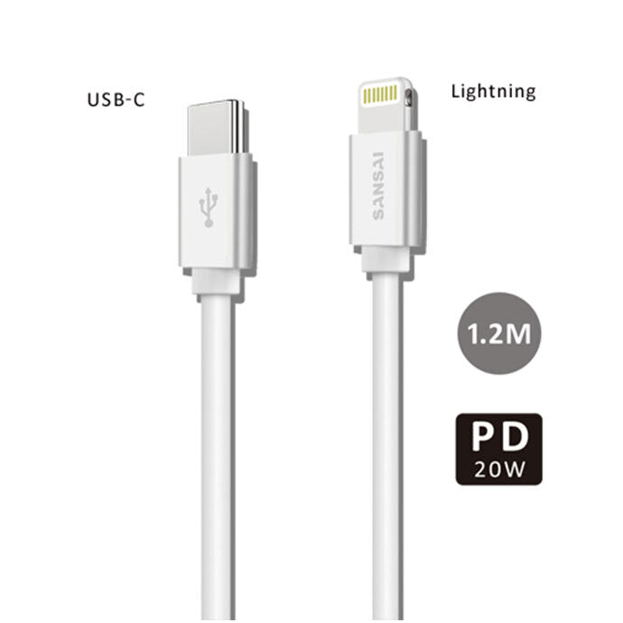 Sansai 1.2m USB-C to 8 Pin Charging/Data Sync Cable for iPhone 12 Pro Max — image 2