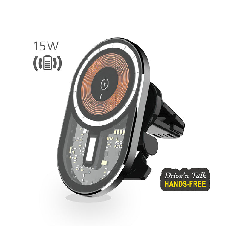 Sansai Magnetic Wireless Hands Free Car Phone Charger 15W For iPhone Black — image 2