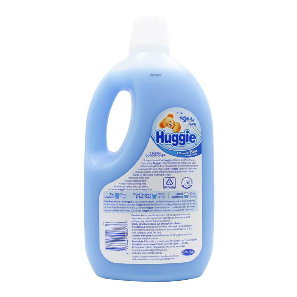 Huggie 2L Fabric Conditioner Classic Blue Top & Front Loader Softens Clothes — image 2