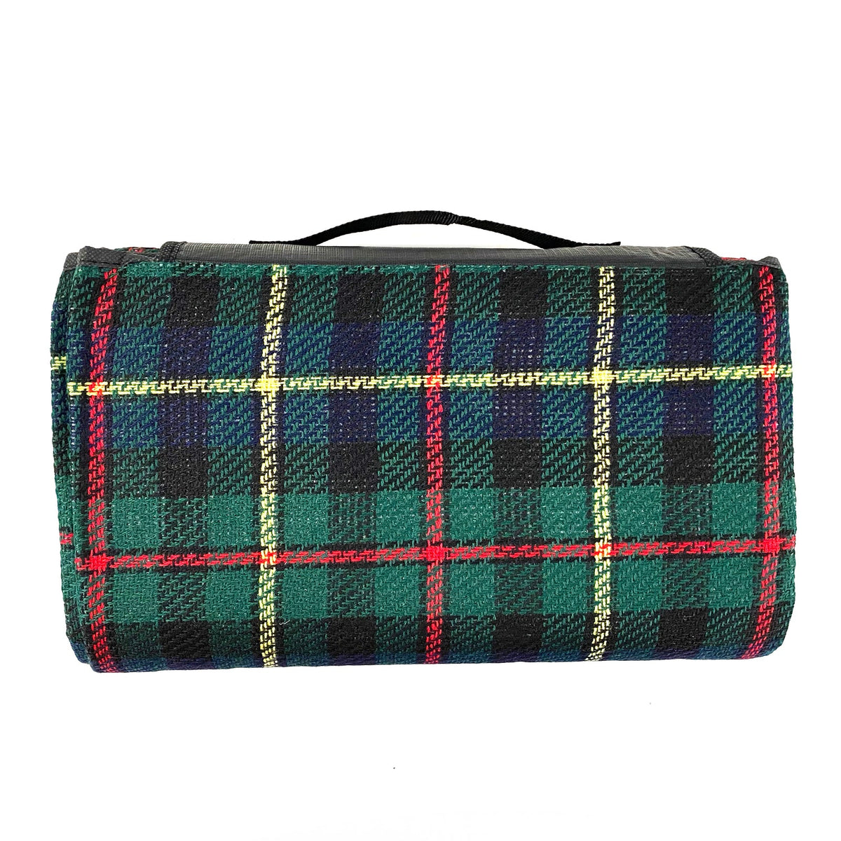Unbranded Picnic Tartan Rug 130cm x 150cm w/ Carry Handle Strap/Waterproof Backing Green — image 2