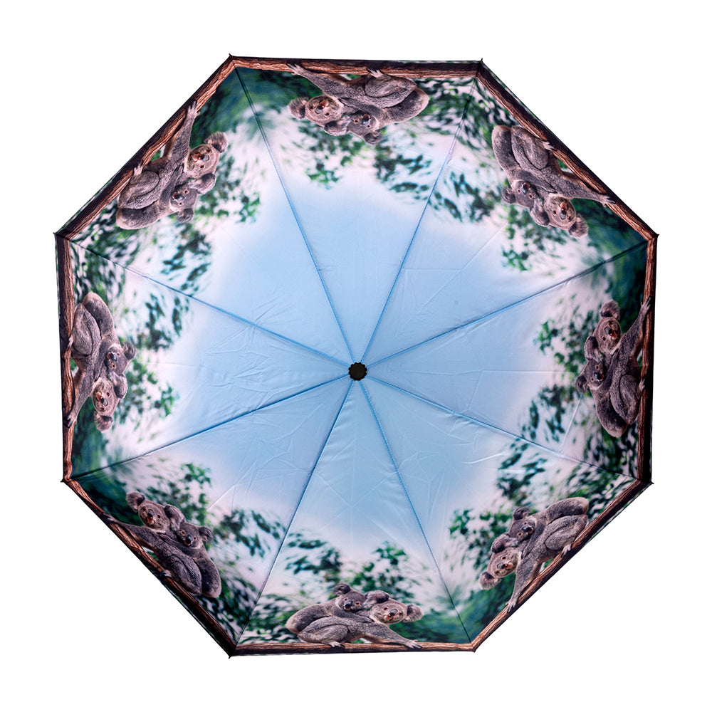 Clifton UPF50+ Koala Print Deluxe Mini Maxi w/ Dark Wood Handle Umbrella — image 3