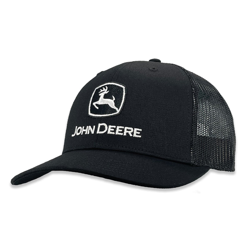John Deere Trademark Logo Themed Trucker Mesh Themed Adjustable Hat/Cap Black