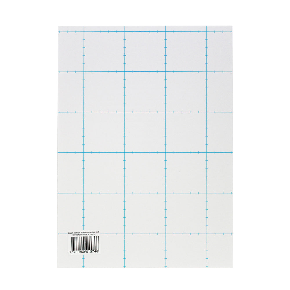 Jasart Self-Adhesive A4 Foamboard 5mm Backing Board - White