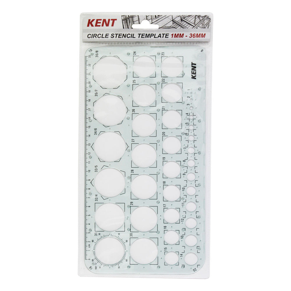 Kent Template Circle 1mm 36mm Home/School Stationery Technical Drawing/Design