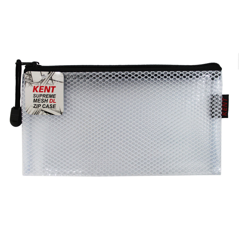 Kent Supreme Mesh DL Zip Pencil Case 220x115mm Marker Storage Graphic Design